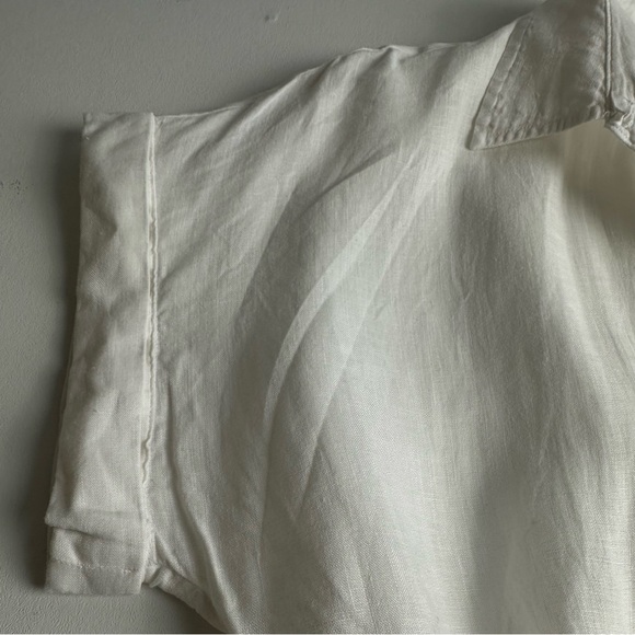 Ralph Lauren size,L linen tie, front concealed button short cuff sleeve blouse - Picture 9 of 14